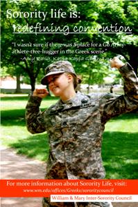 Amy Rarig in a poster for sorority life